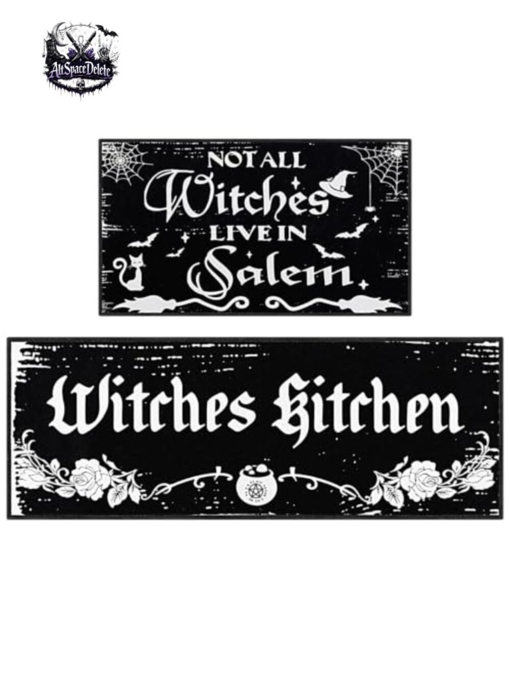 2 Pc Halloween Kitchen Rugs Witchy Floor Mats Gothic Home Decor